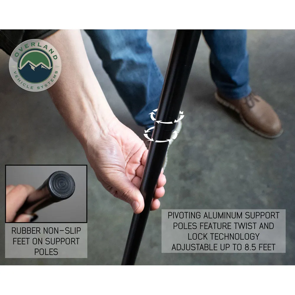 Overland Vehicle Systems - Nomadic Awning 2.0-6.5' with Black Cover Universal