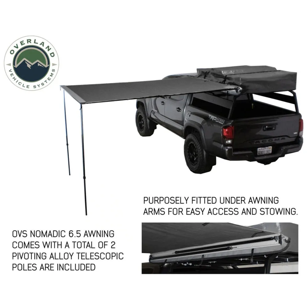 Overland Vehicle Systems - Nomadic Awning 2.0-6.5' with Black Cover Universal