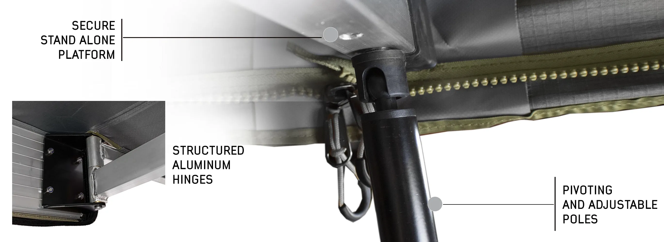 OVERLAND VEHICLE SYSTEMS | Nomadic Awning 270 Awning & Wall 1, 2, & 3, Mounting Brackets Passenger Side (19549907)