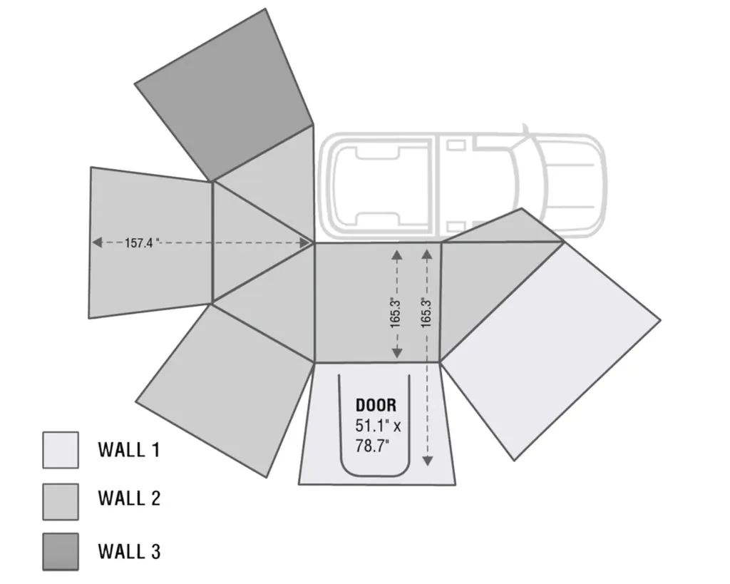 OVERLAND VEHICLE SYSTEMS | Nomadic Awning 270 Awning & Wall 1, 2, & 3, Mounting Brackets Passenger Side (19549907)