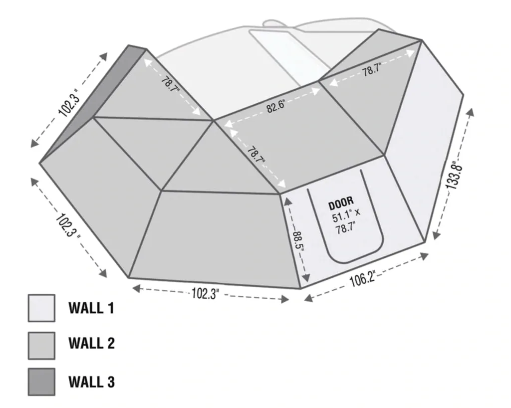 OVERLAND VEHICLE SYSTEMS | Nomadic Awning 270 Awning & Wall 1, 2, & 3, Mounting Brackets Passenger Side (19549907)