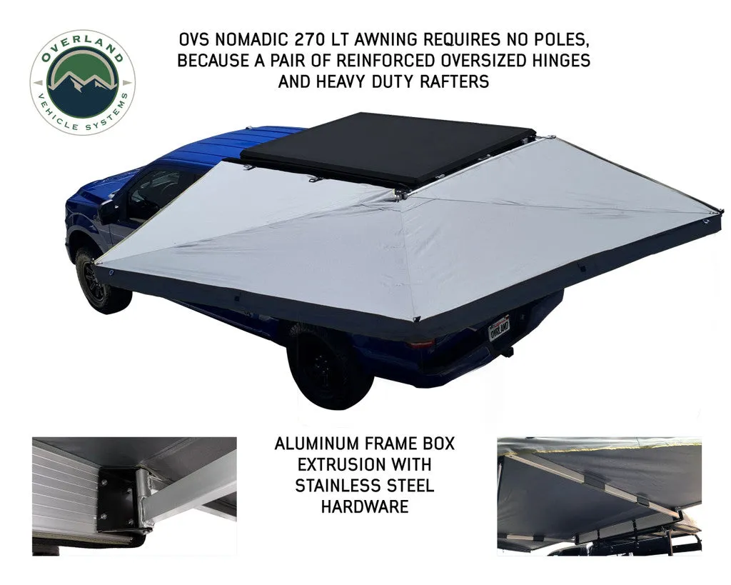 OVS Nomadic 270 LT Awning - Driver Side 19559907- Dark Gray Cover With Black Cover Universal