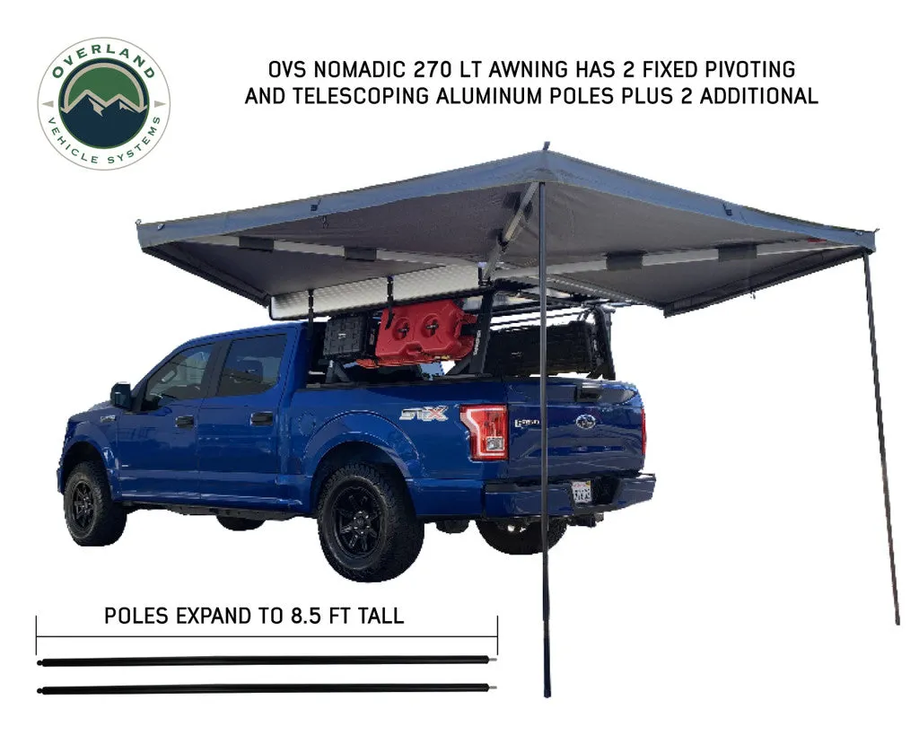 OVS Nomadic 270 LT Awning - Driver Side 19559907- Dark Gray Cover With Black Cover Universal