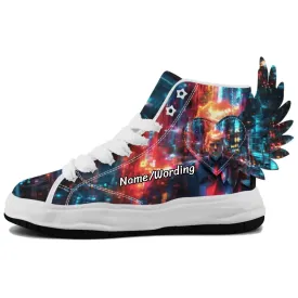 Personalized Trump Sneakers, Custom Canvas  High Top Shoes, Angel's Wings Decoration Unisex Shoes