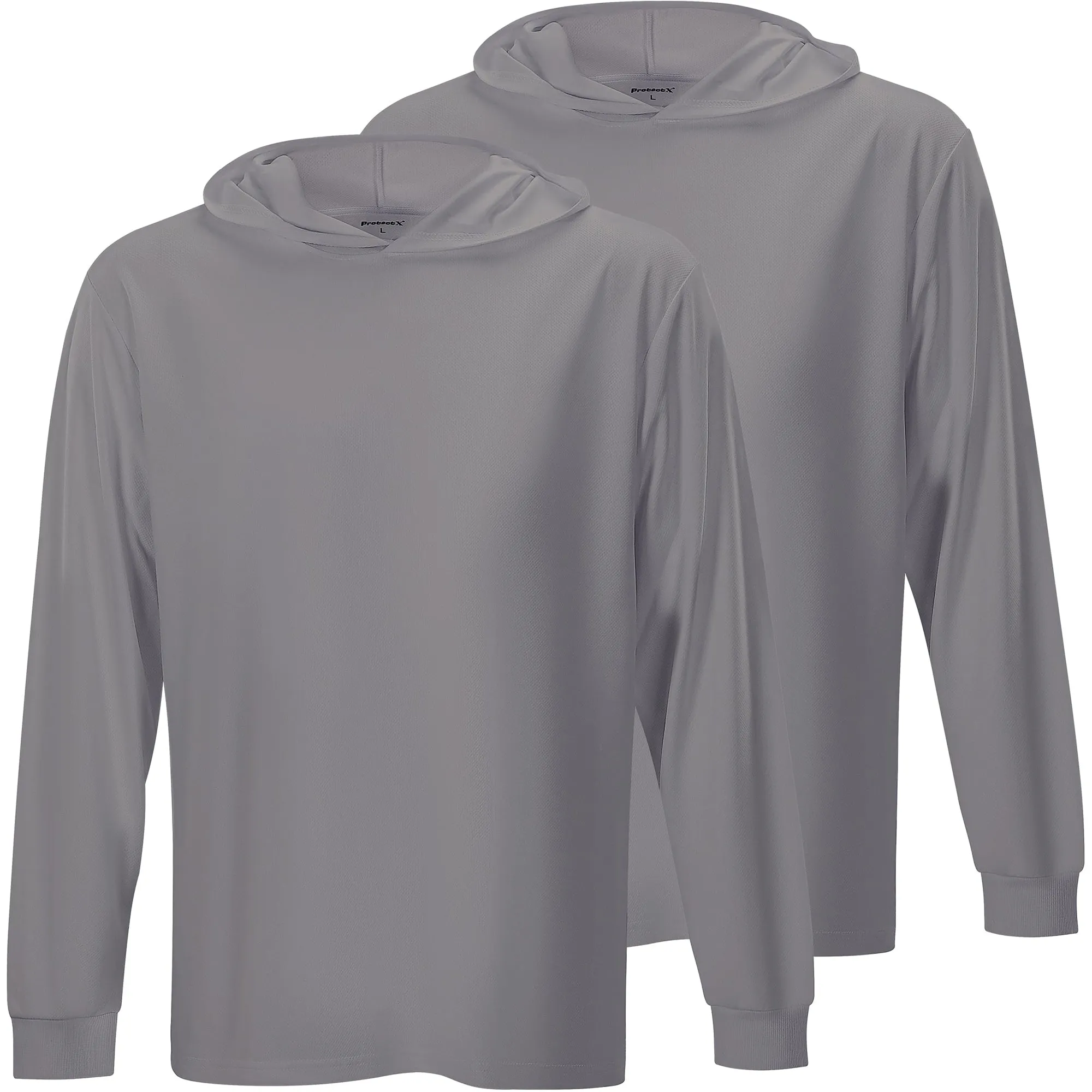 ProtectX 2-Pack Gray Lightweight Long Sleeve Hoodies UPF 50  Sun Protection Shirts For Men