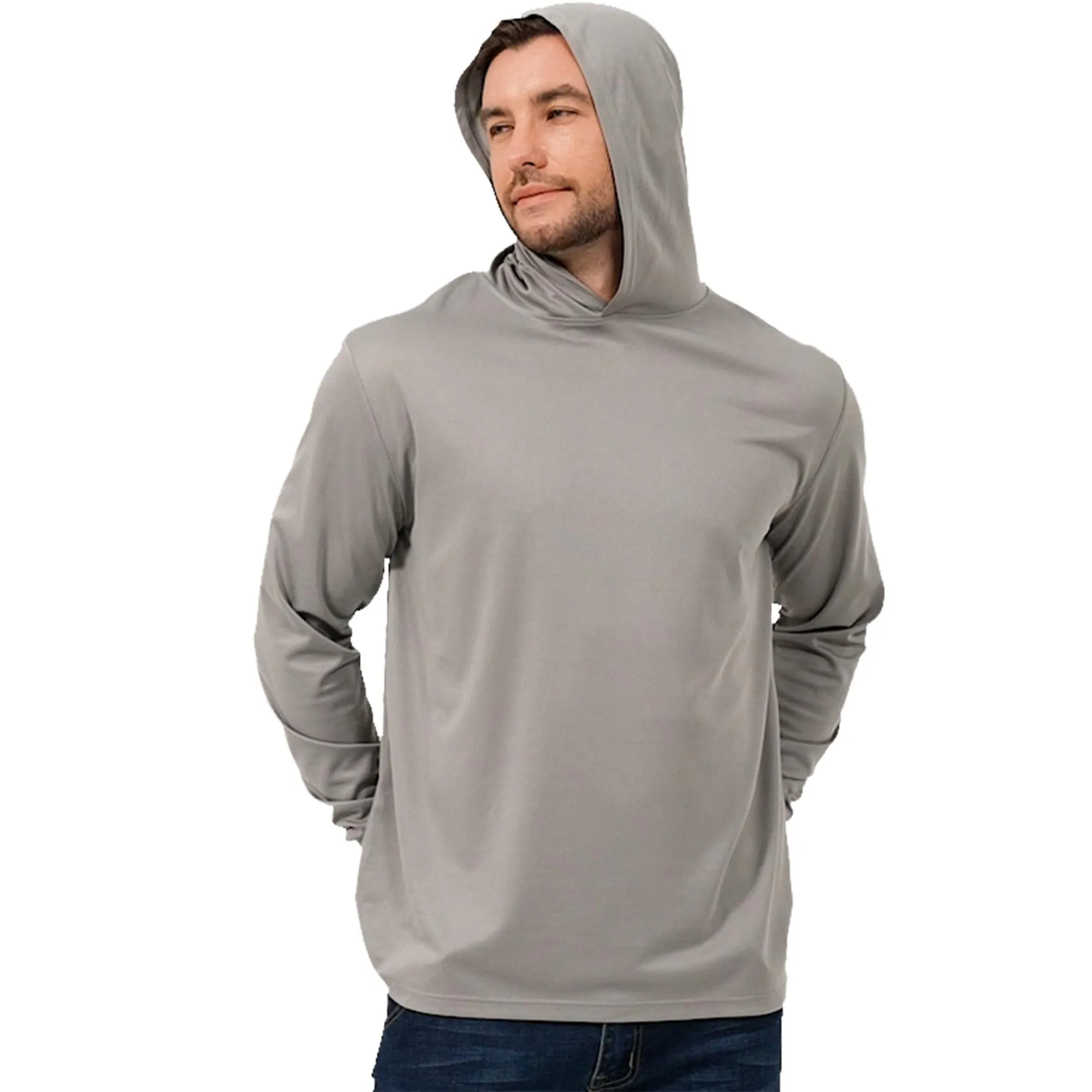 ProtectX 2-Pack Gray Lightweight Long Sleeve Hoodies UPF 50  Sun Protection Shirts For Men