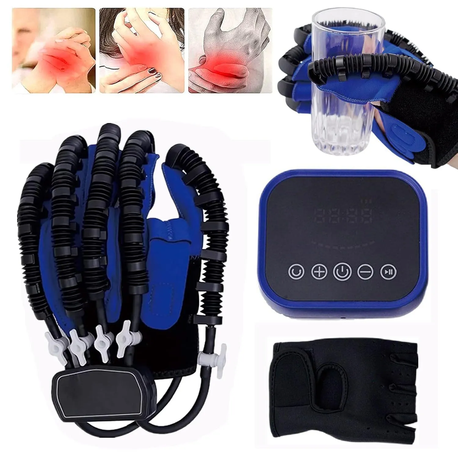 Rehabilitation Robot Gloves for Stroke Hemiplegia Patients,Finger And Hand Recovery Trainer Equipment Rehab Hand Exerciser Aids Robotic Glove (Right hand-Size M)