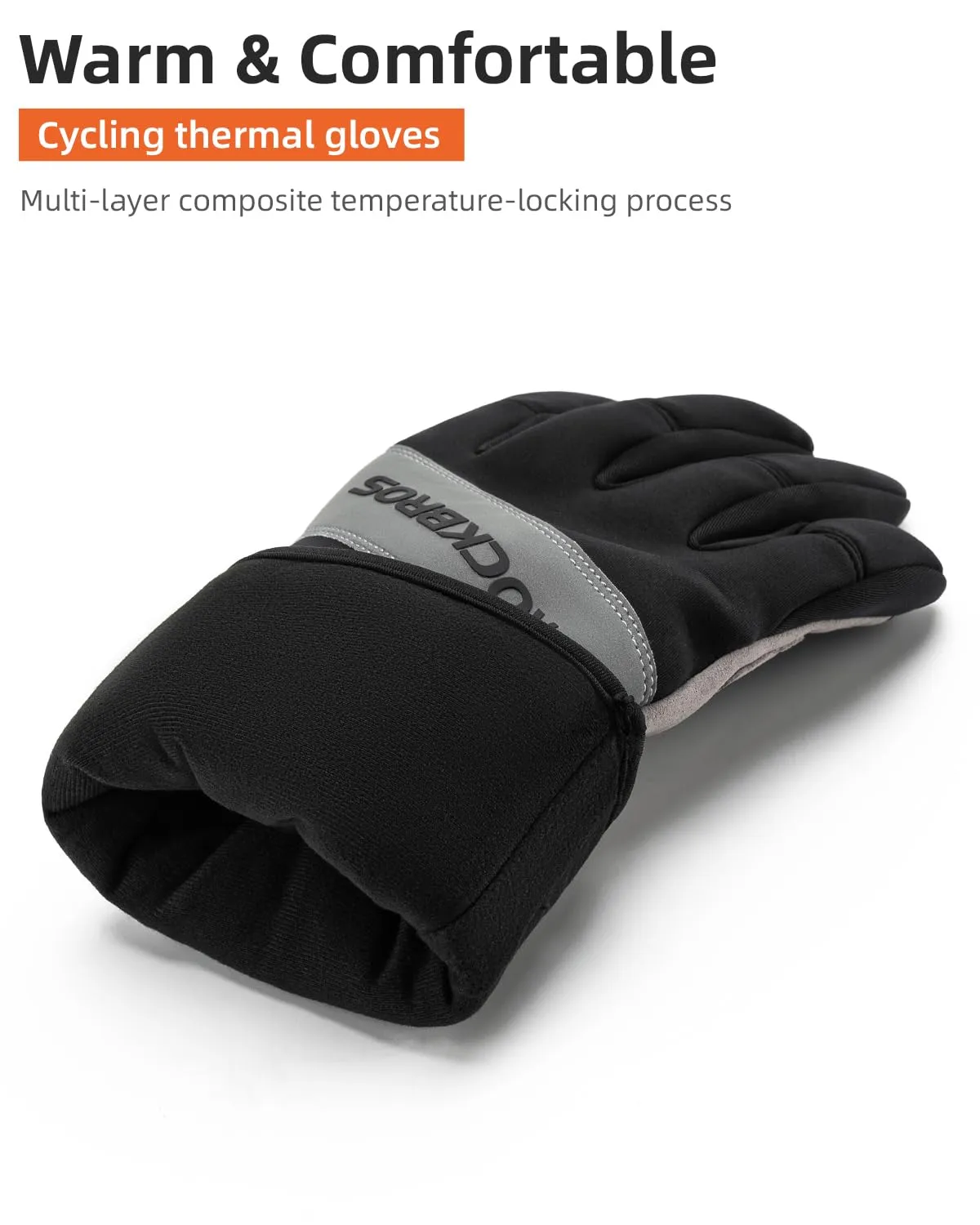 ROCKBROS Cycling Winter Bike Windproof Thermal Gloves with Touchscreen Fingers