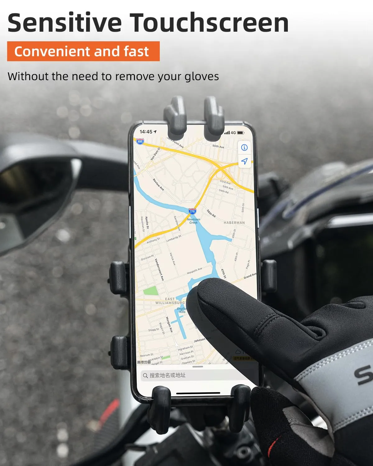 ROCKBROS Cycling Winter Bike Windproof Thermal Gloves with Touchscreen Fingers
