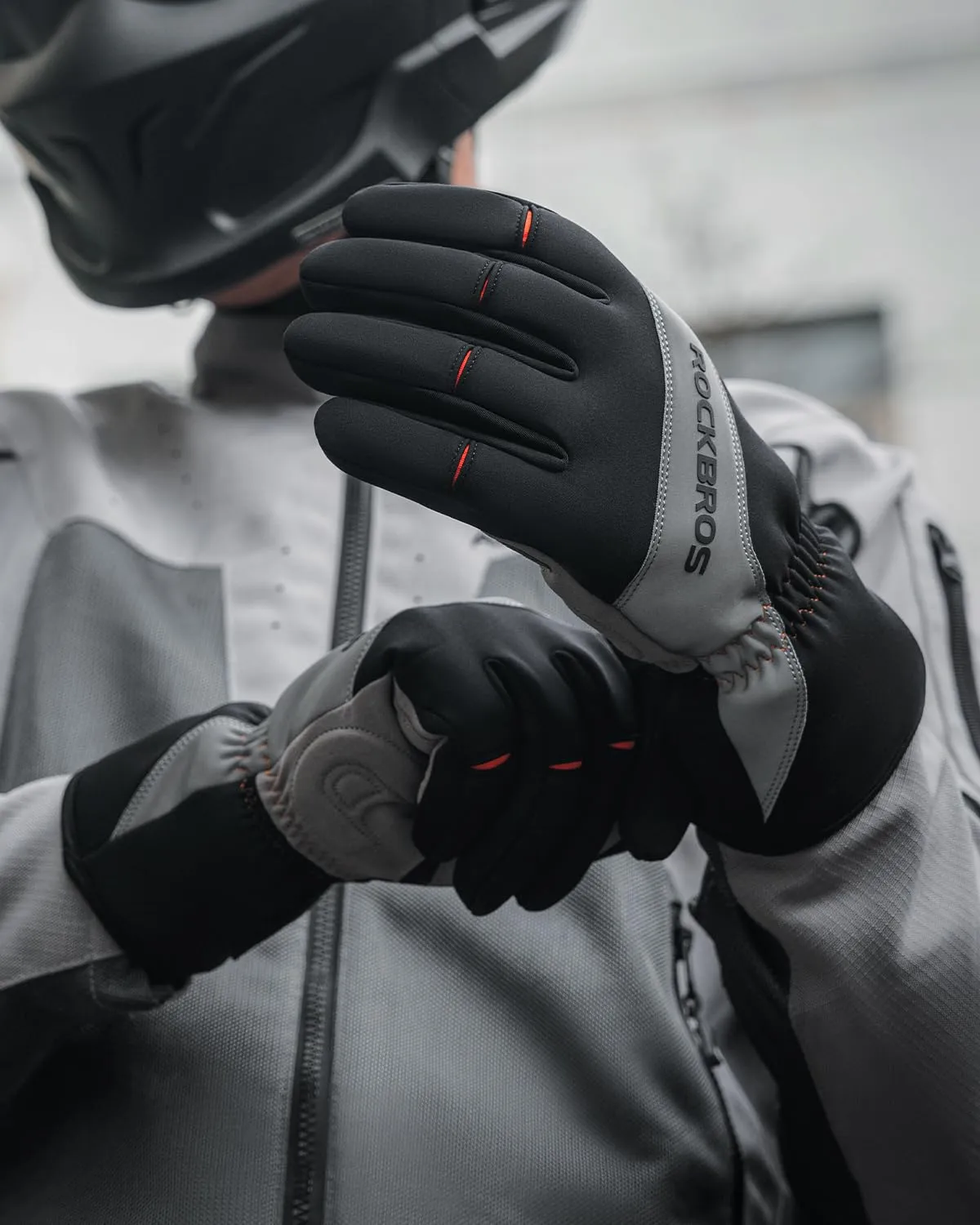 ROCKBROS Cycling Winter Bike Windproof Thermal Gloves with Touchscreen Fingers