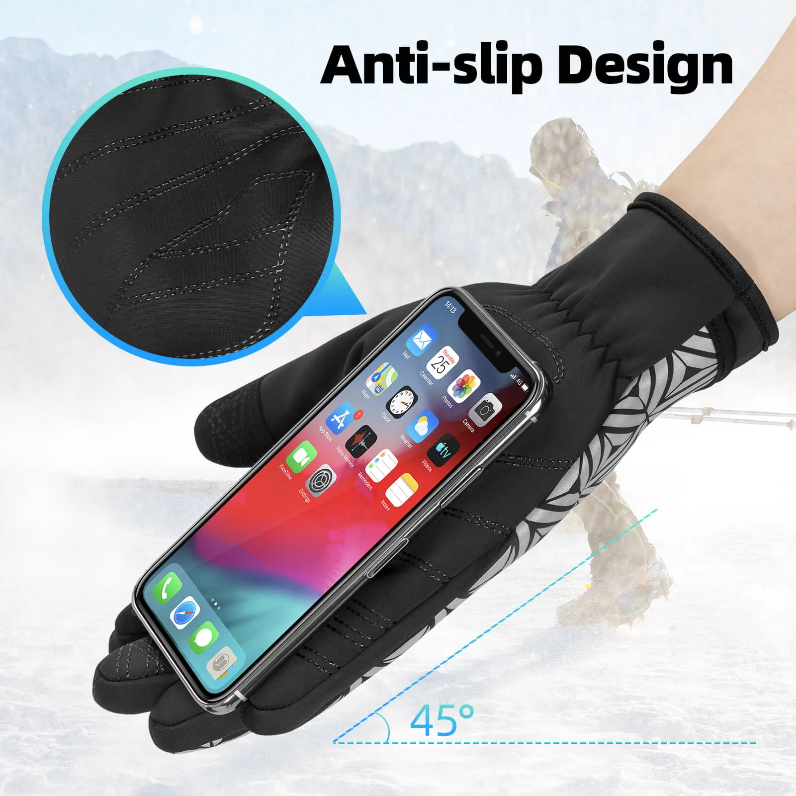ROCKBROS Winter Warm Touchscreen Anti-Slip Cycling Gloves
