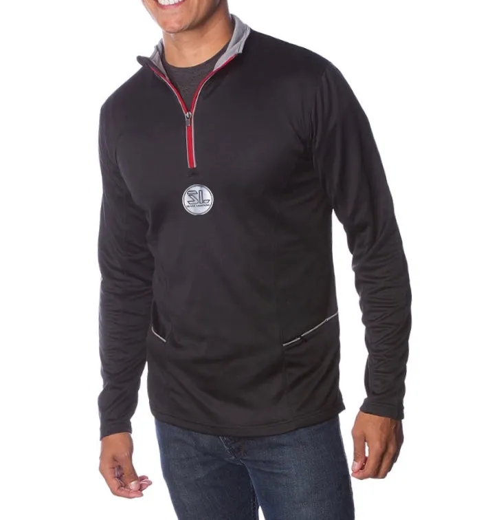 Silver Lightning Adult Water Resistant Lightweight Poly-Tech 1/4 Zip Cadet Fleece Center Logo