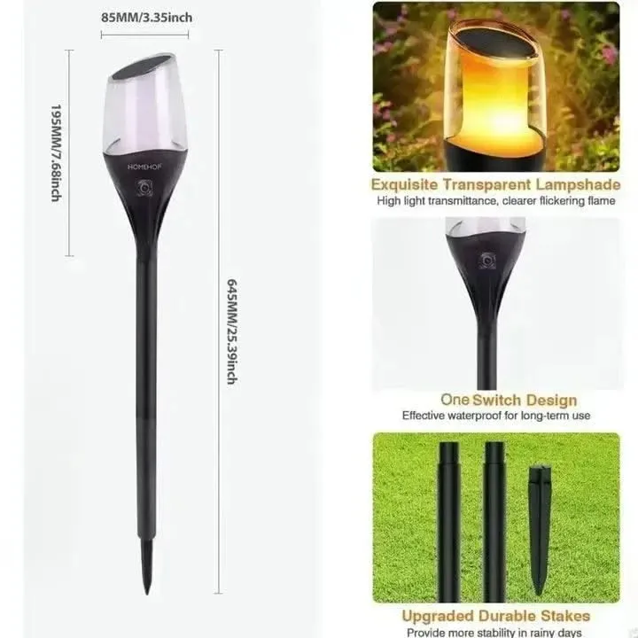 Solar Flickering LED Flame Lights Outdoor Garden Light Waterproof Portable Landscape Decoration Lamp