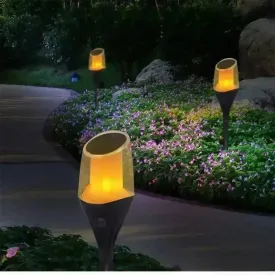 Solar Flickering LED Flame Lights Outdoor Garden Light Waterproof Portable Landscape Decoration Lamp