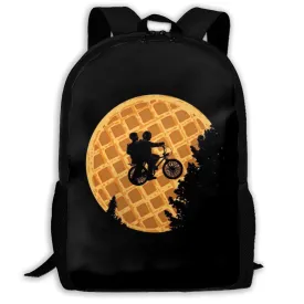 Stranger Things Pattern Backpack, Lightweight Multi-Function College School laptop Bookbag ET Waffle