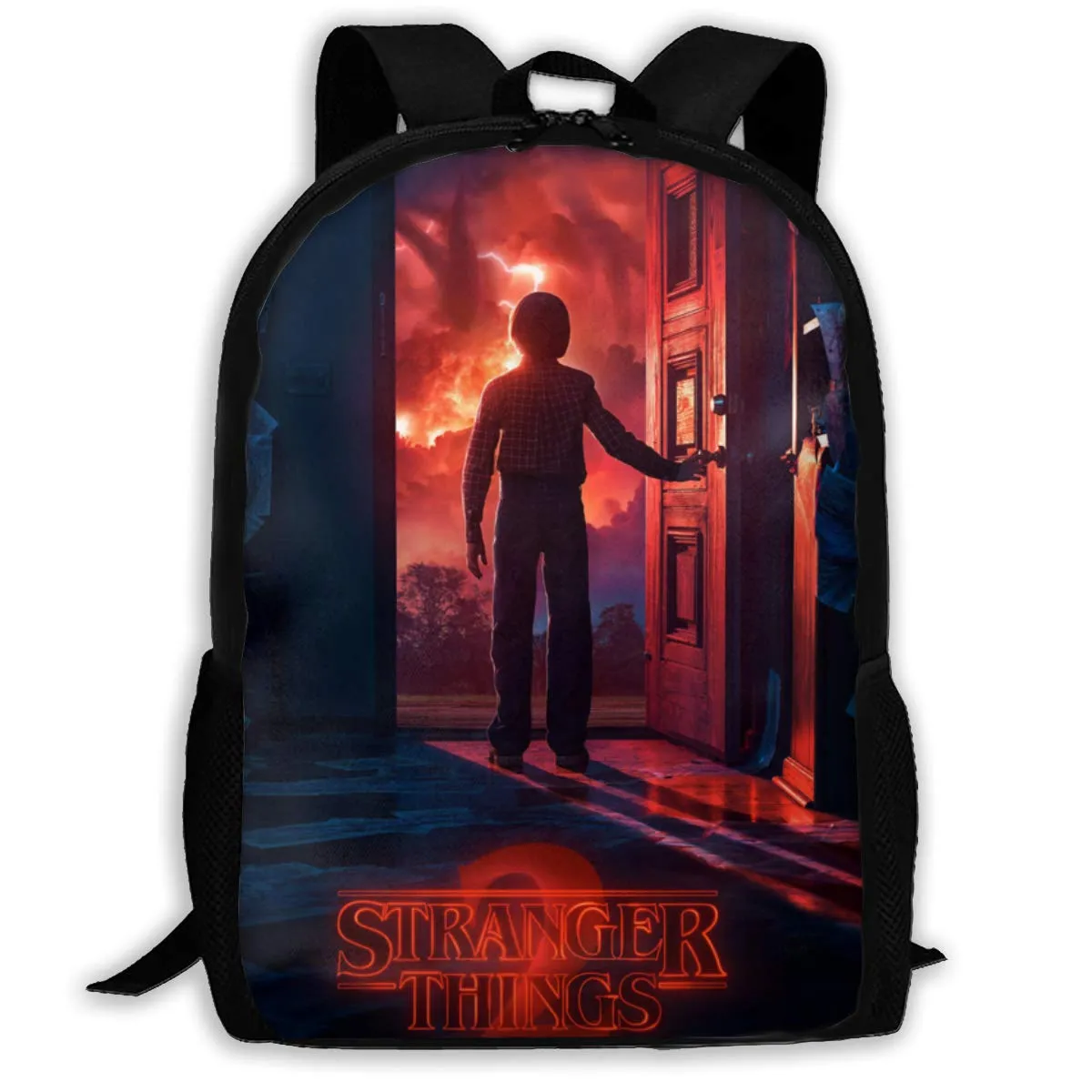 Stranger Things Pattern Backpack, Lightweight Multi-Function Opening Door Fire