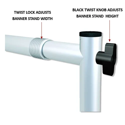SUPER SIZED Large Banner Stands (Adjustable Width 52" to 96")