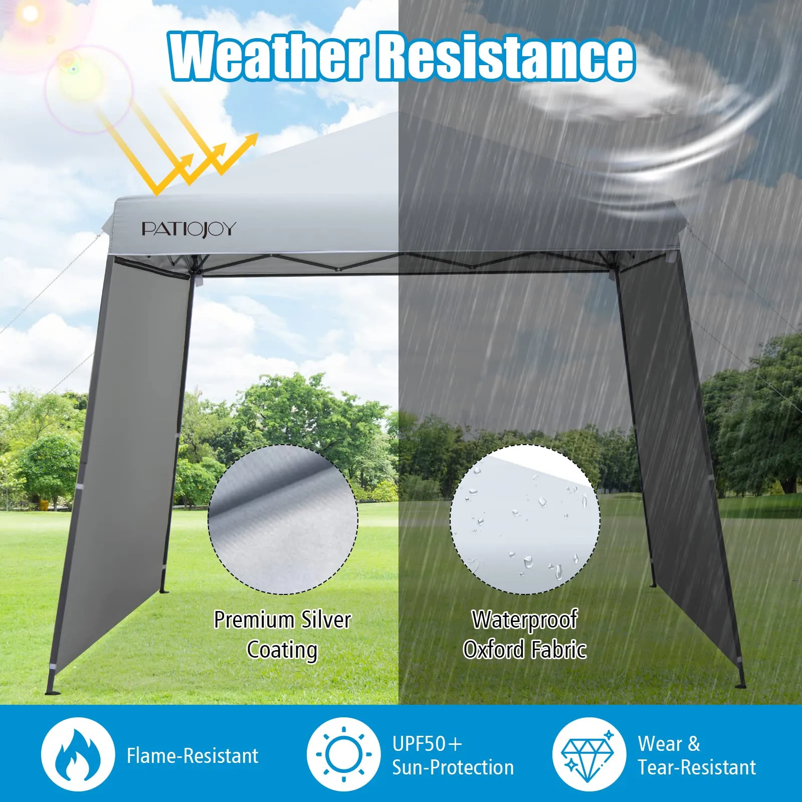 Tangkula 10x10 ft Pop Up Canopy with Dual Awnings, Outdoor Canopy Tent with Center Lock