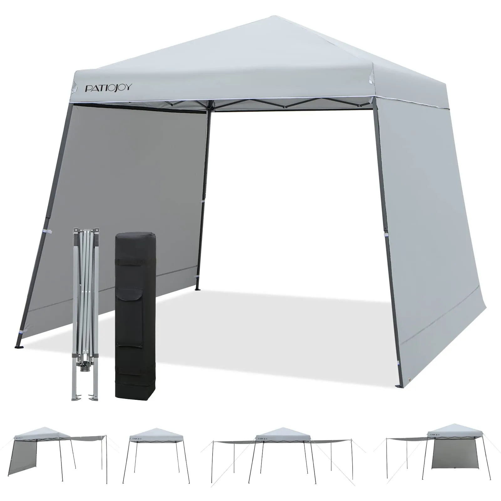 Tangkula 10x10 ft Pop Up Canopy with Dual Awnings, Outdoor Canopy Tent with Center Lock