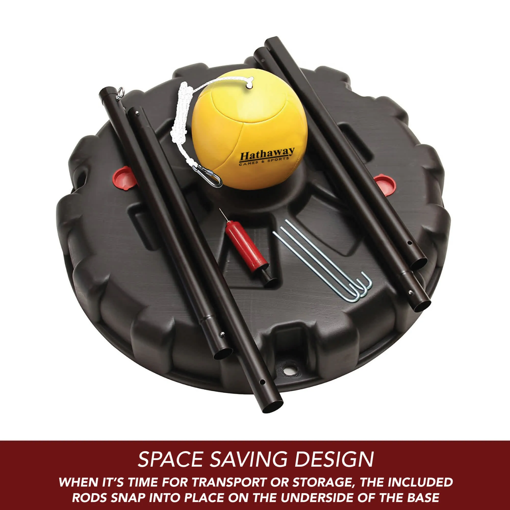 Tetherball Set with Fillable Base – Black/Yellow
