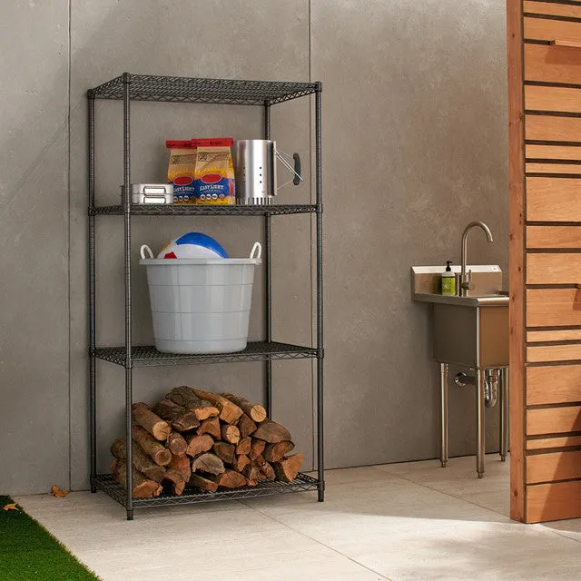 Trinity PRO 4-Tier 36x24x72 Wire Shelving NSF Black Anthracite®