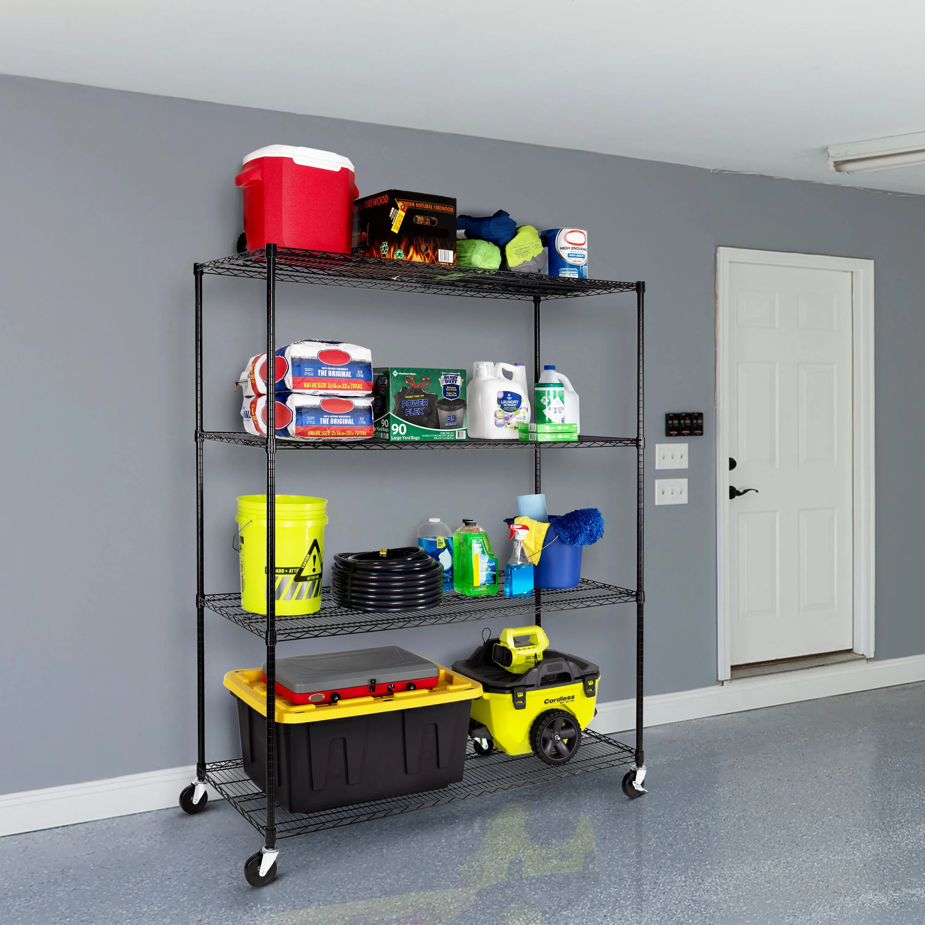 UltraDurable® 4-Tier NSF Steel Shelving, Black