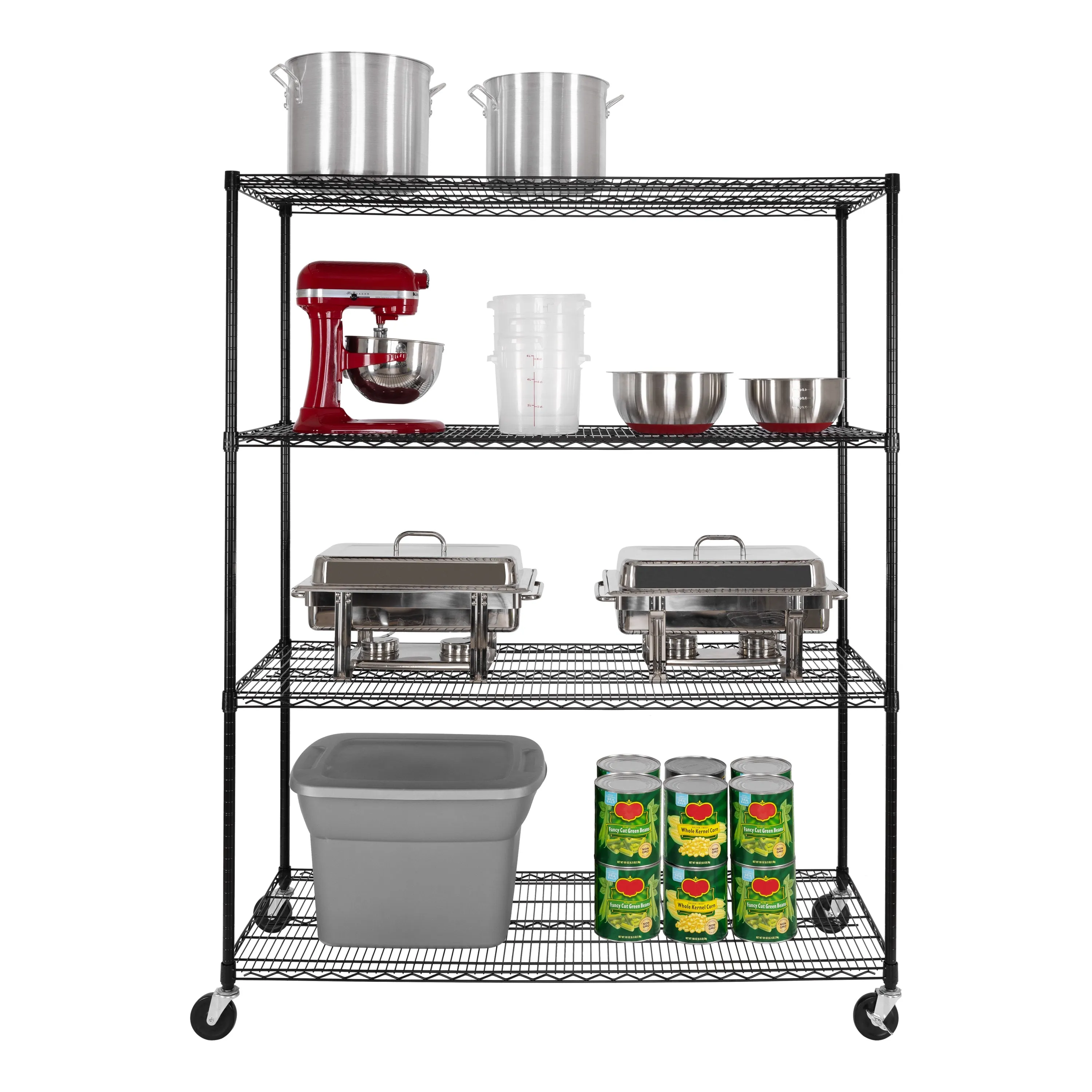 UltraDurable® 4-Tier NSF Steel Shelving, Black
