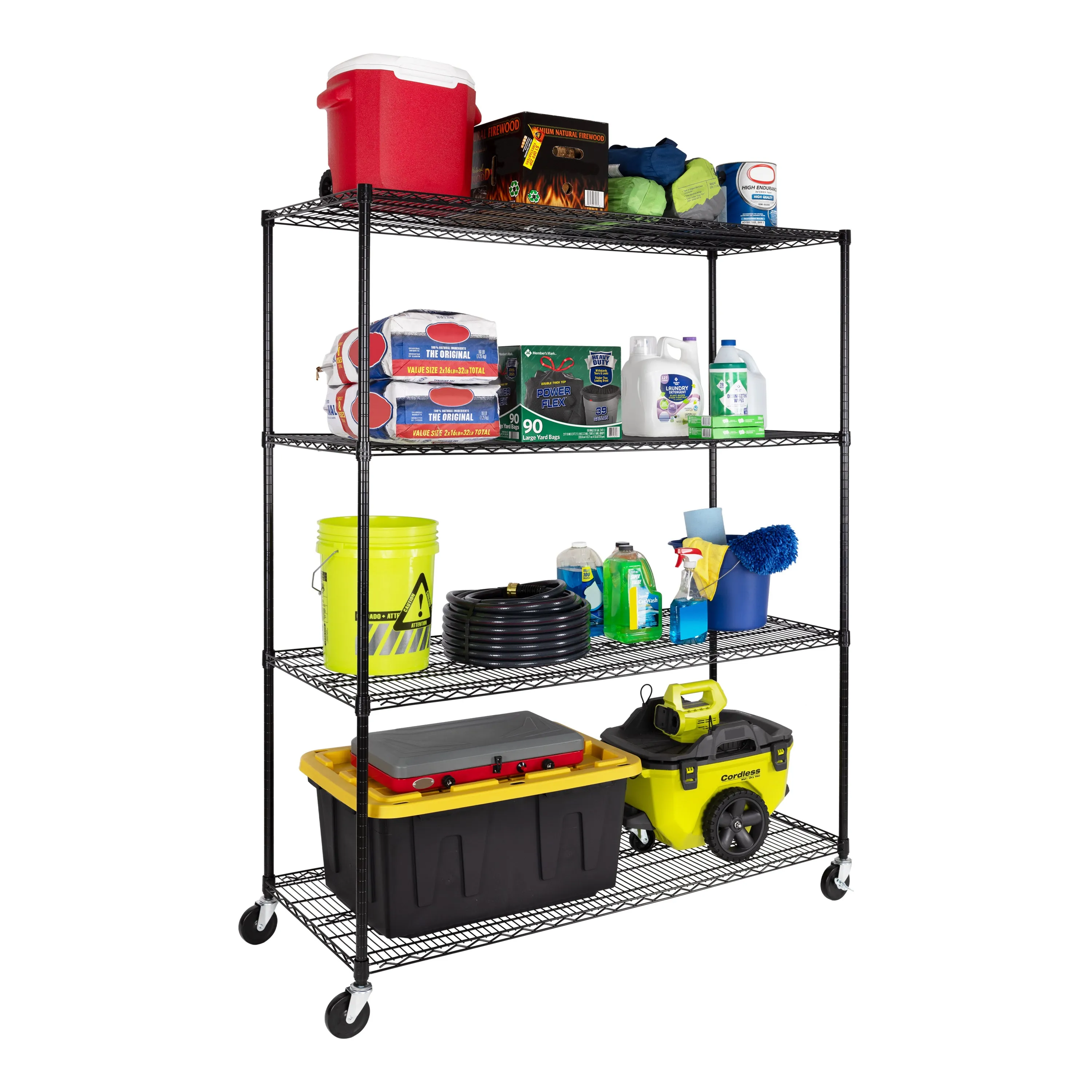 UltraDurable® 4-Tier NSF Steel Shelving, Black
