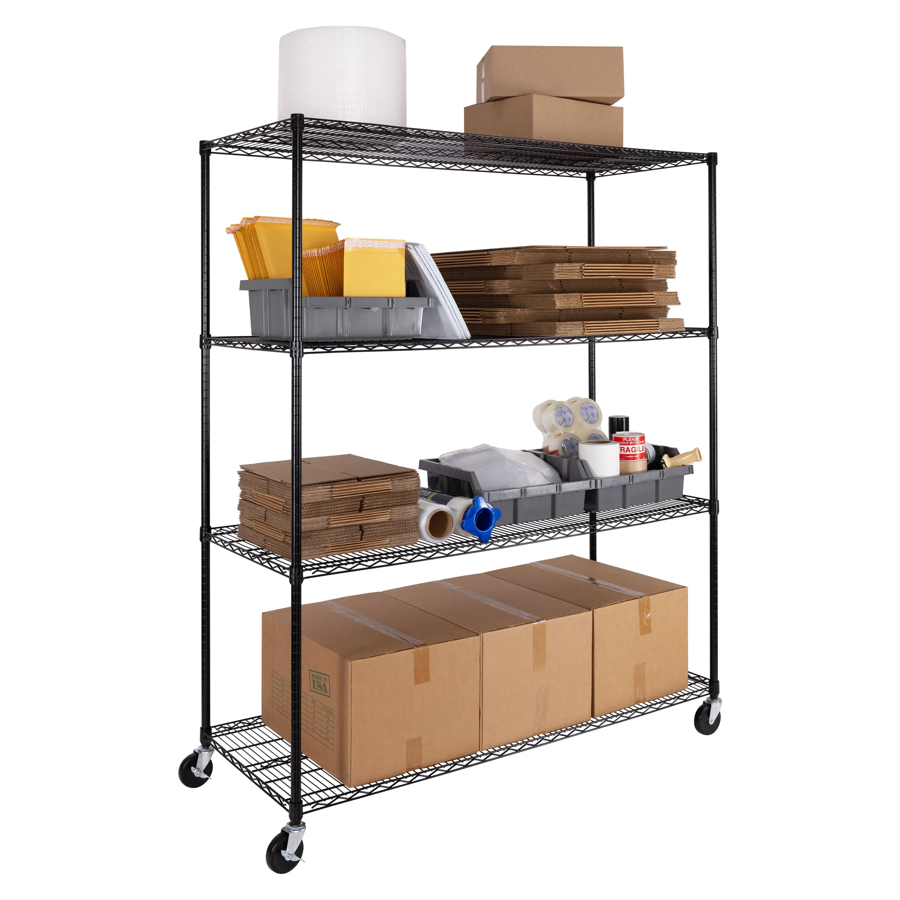 UltraDurable® 4-Tier NSF Steel Shelving, Black