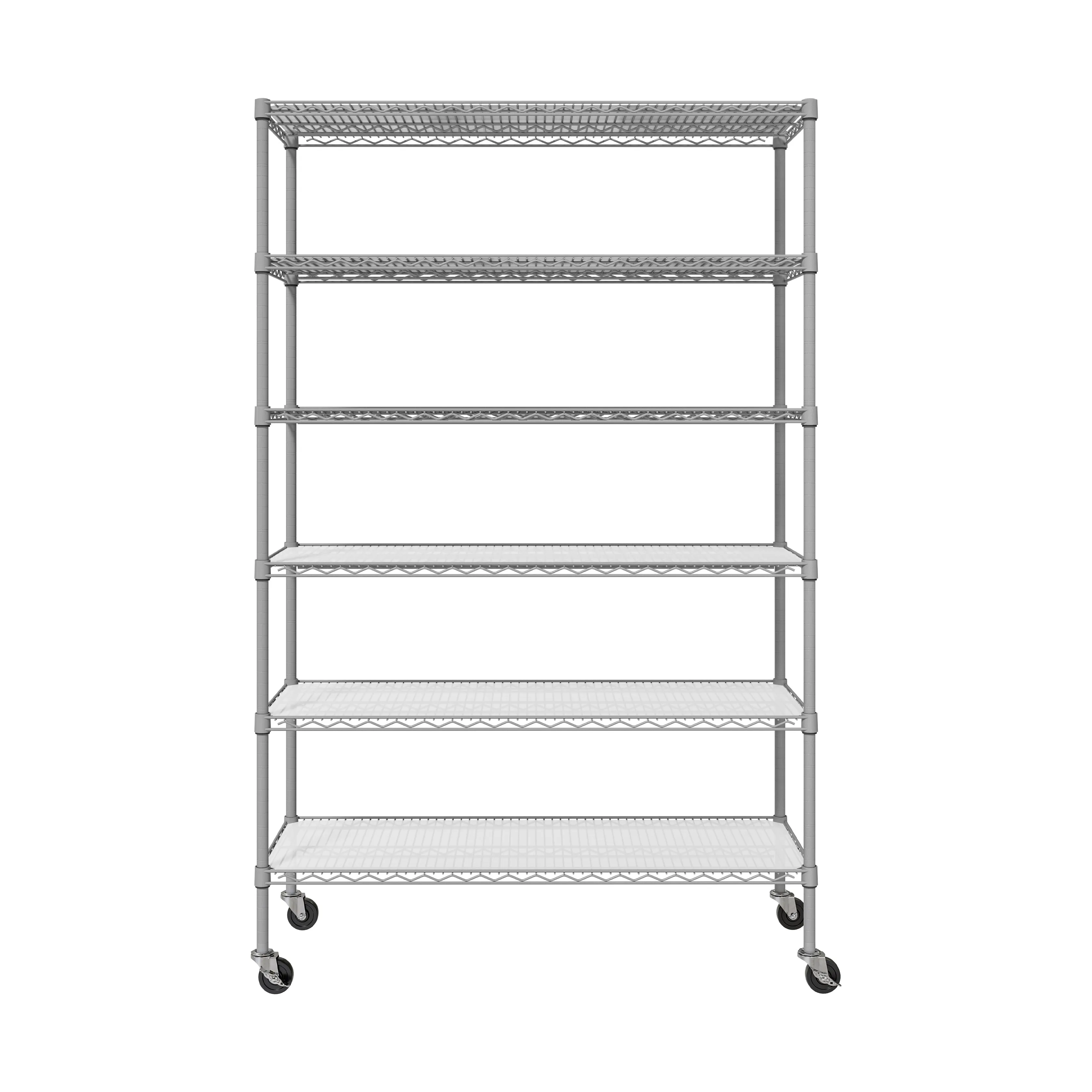 UltraDurable® 6-Tier NSF Steel Shelving with Shelf Liners, Granite