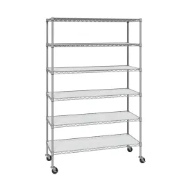 UltraDurable® 6-Tier NSF Steel Shelving with Shelf Liners, Granite