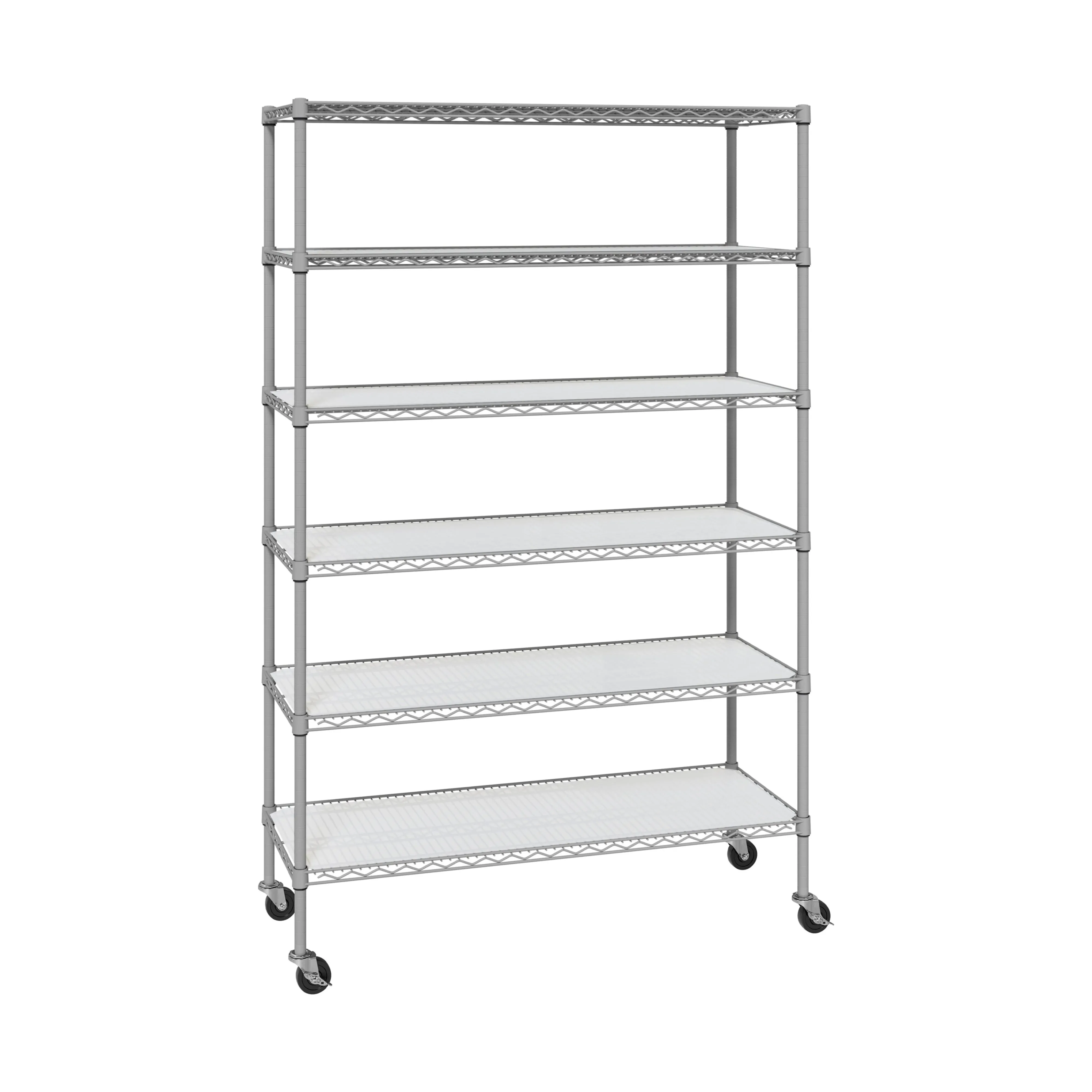 UltraDurable® 6-Tier NSF Steel Shelving with Shelf Liners, Granite