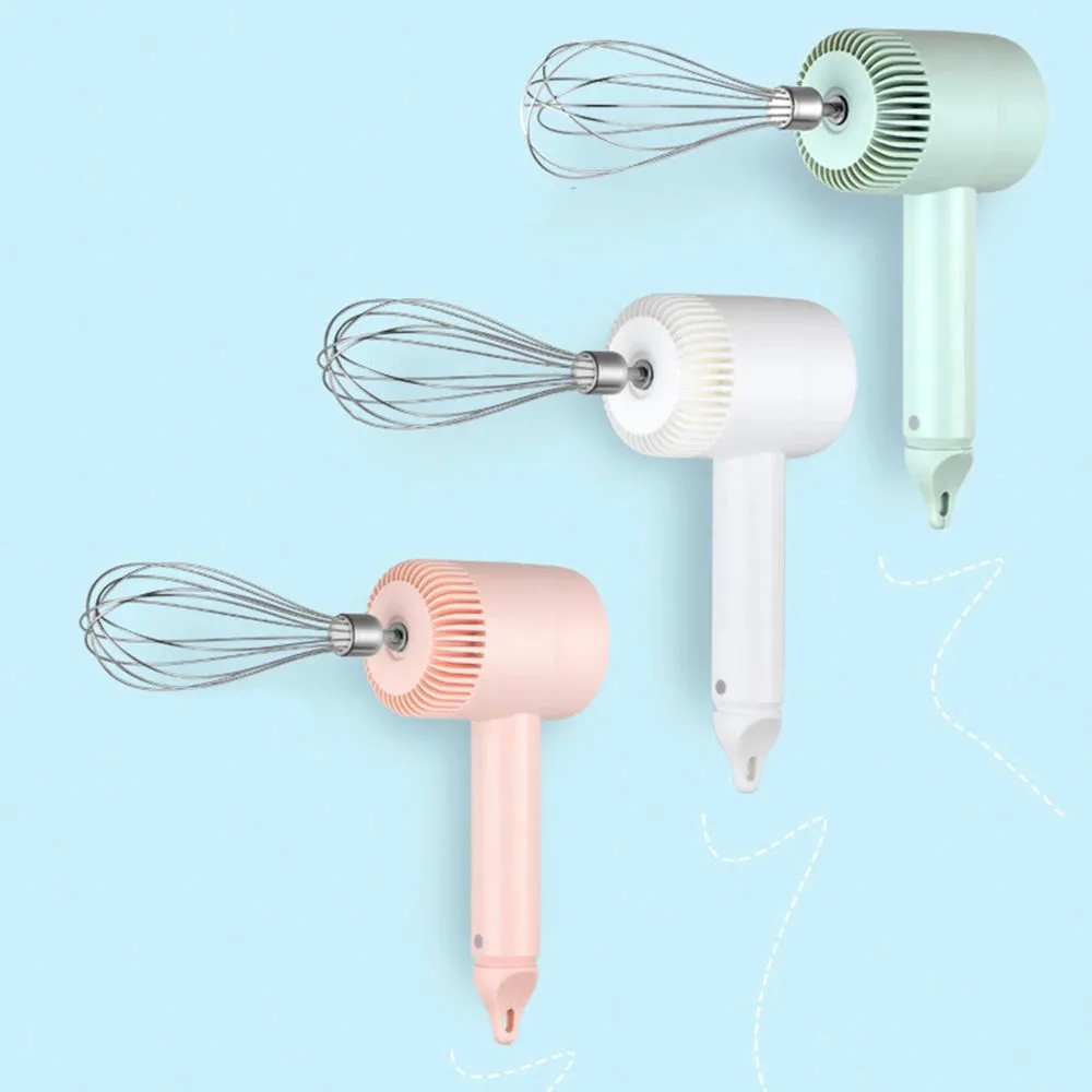 USB Electric Food Mixer Wireless Hand Blender Portable Garlic Crusher 3 Speeds Dough Cream Egg Beater Baking Masher Kitchen Tool