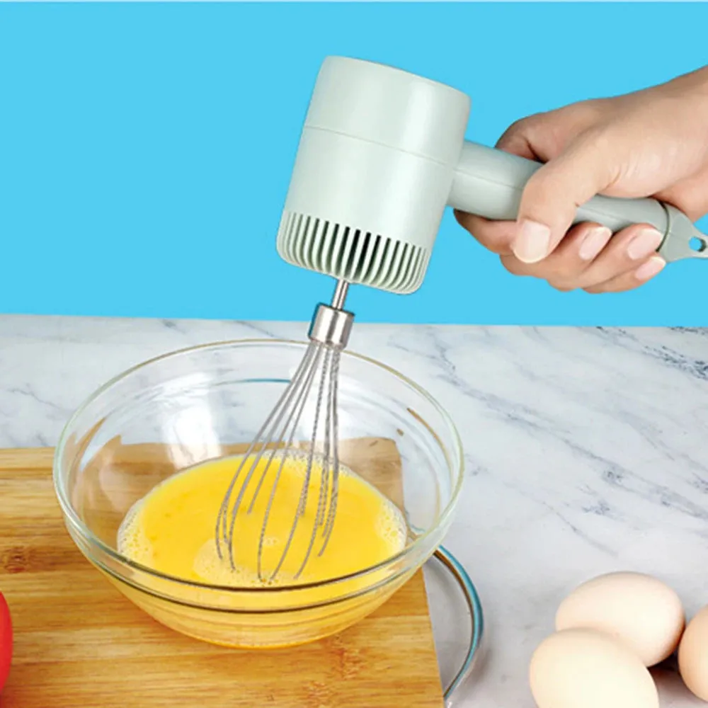 USB Electric Food Mixer Wireless Hand Blender Portable Garlic Crusher 3 Speeds Dough Cream Egg Beater Baking Masher Kitchen Tool