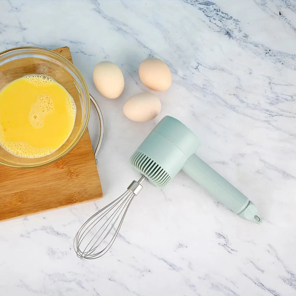 USB Electric Food Mixer Wireless Hand Blender Portable Garlic Crusher 3 Speeds Dough Cream Egg Beater Baking Masher Kitchen Tool