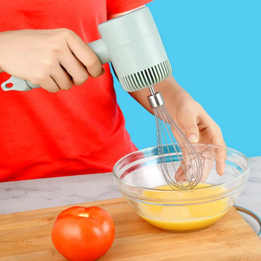 USB Electric Food Mixer Wireless Hand Blender Portable Garlic Crusher 3 Speeds Dough Cream Egg Beater Baking Masher Kitchen Tool