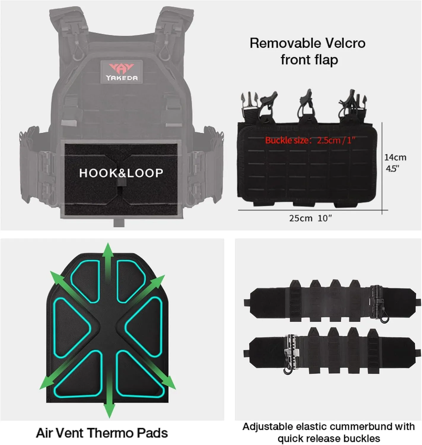 vAv YAKEDA Quick Release Tactical Laser-Cutting Vest Multicam Lightweight Vest