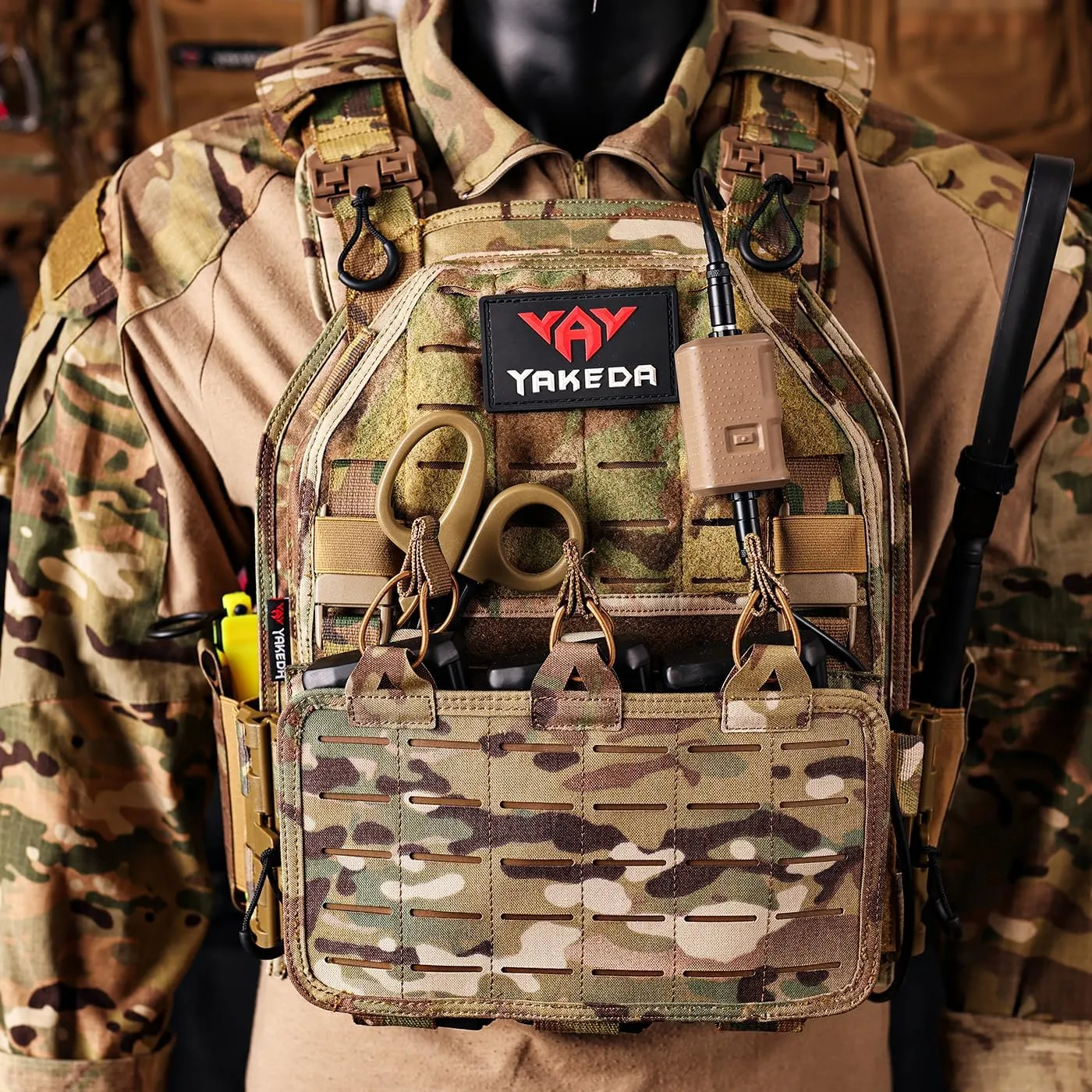 vAv YAKEDA Quick Release Tactical Laser-Cutting Vest Multicam Lightweight Vest