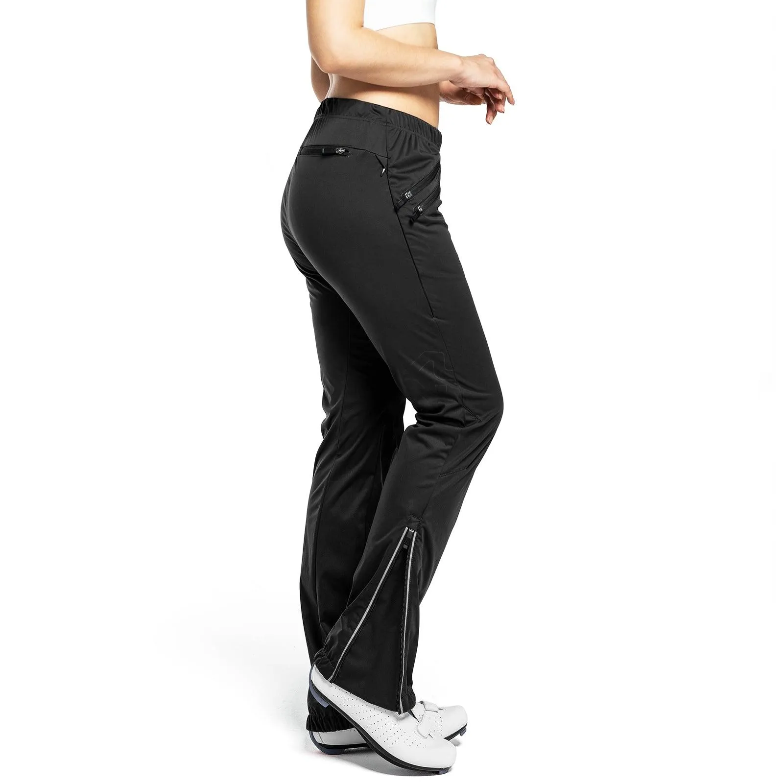 Women's Cycling Pants Mountain Bike Waterproof Windproof Breathable Athletic Sweatpants for Hiking Multi Sports Black