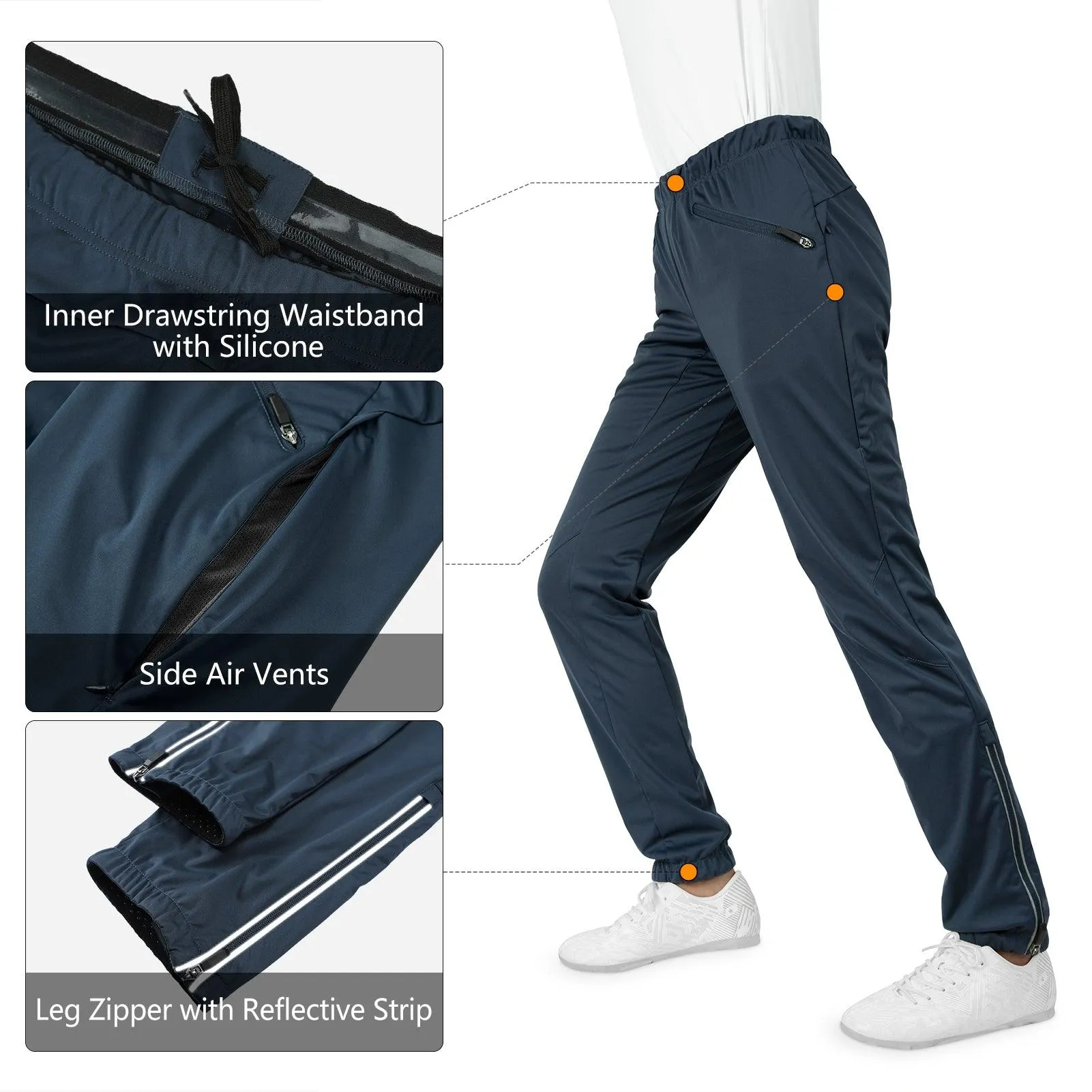 Women's Cycling Pants Mountain Bike Waterproof Windproof Breathable Athletic Sweatpants for Hiking Multi Sports Black