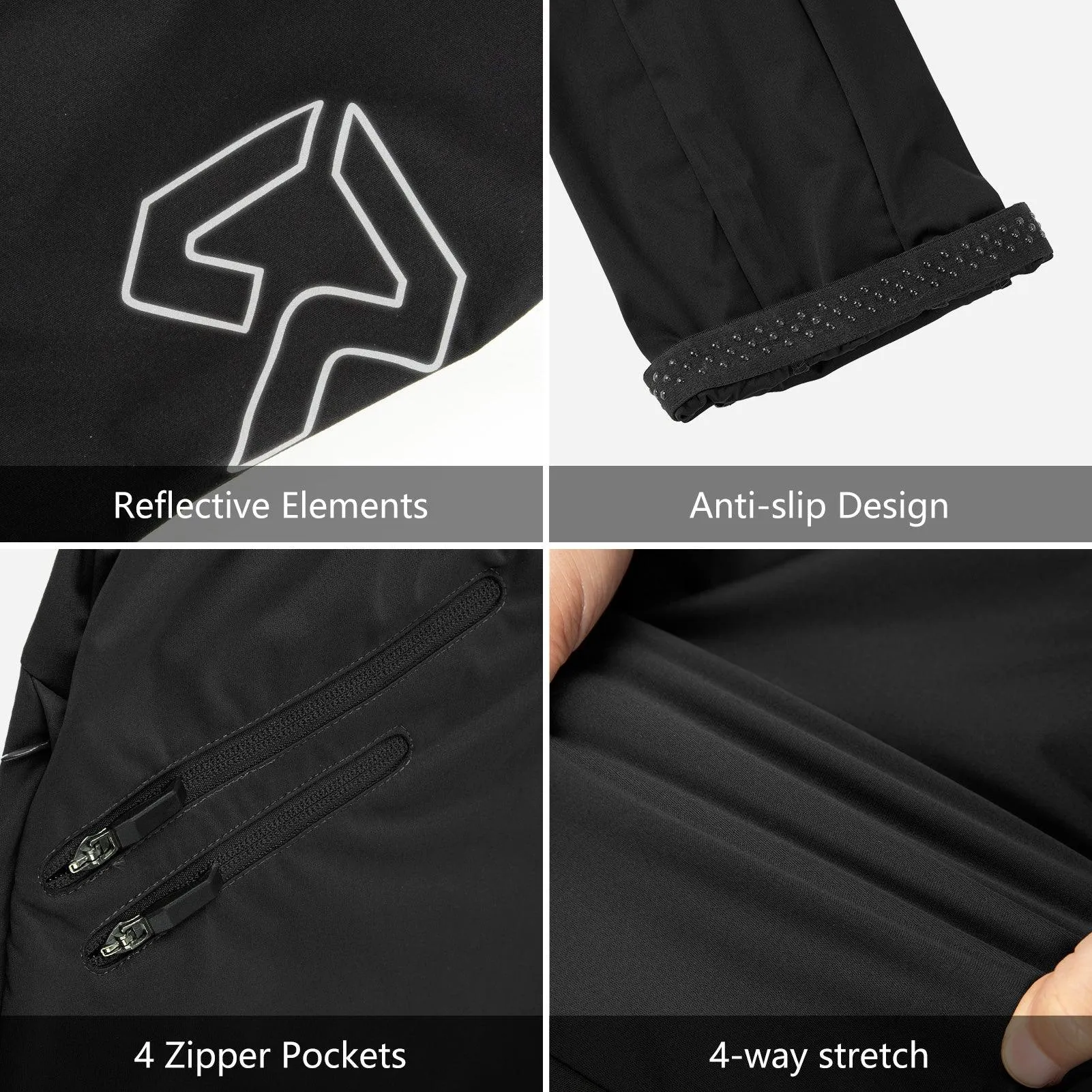 Women's Cycling Pants Mountain Bike Waterproof Windproof Breathable Athletic Sweatpants for Hiking Multi Sports Black
