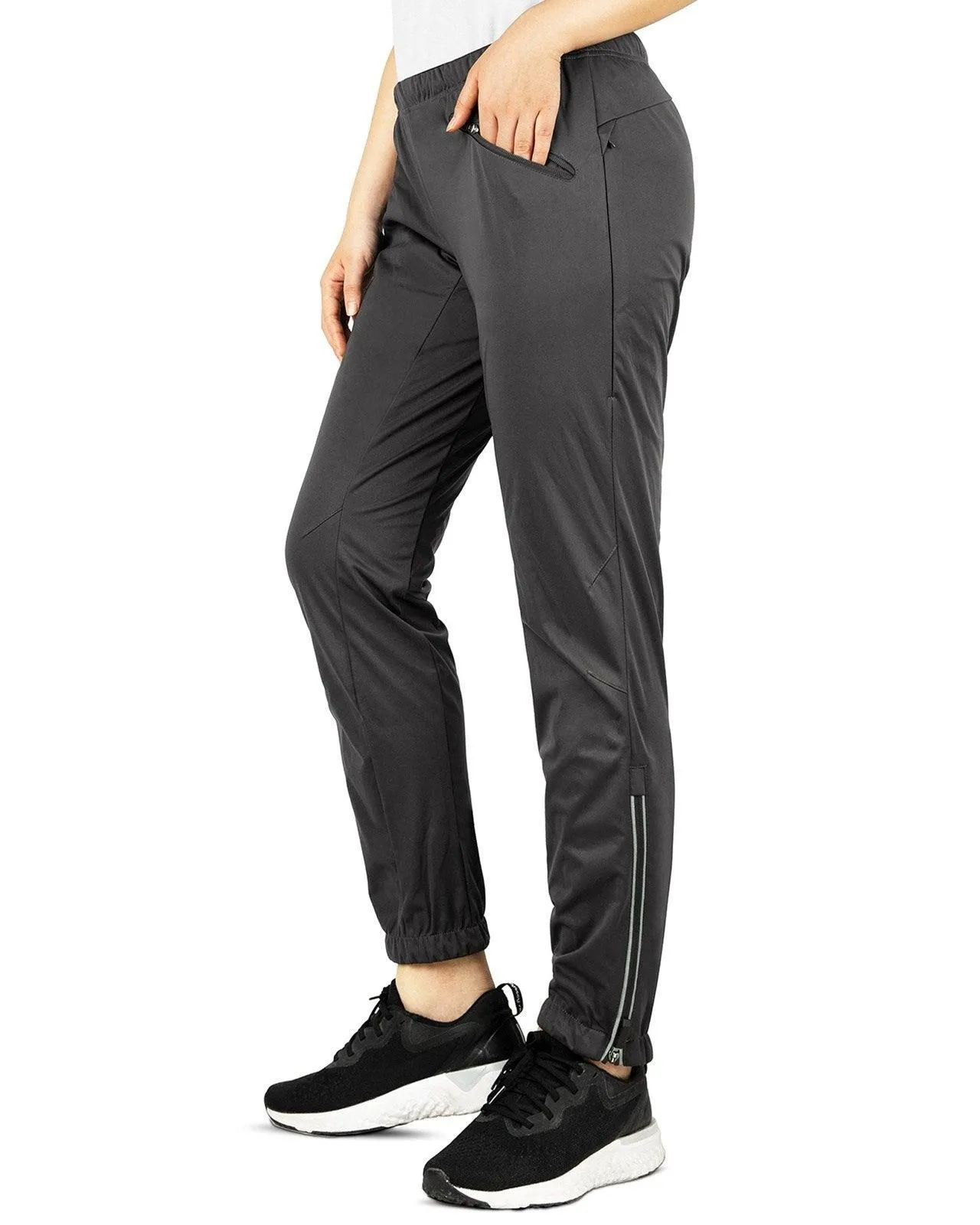 Women's Cycling Pants Mountain Bike Waterproof Windproof Breathable Athletic Sweatpants for Hiking Multi Sports Black