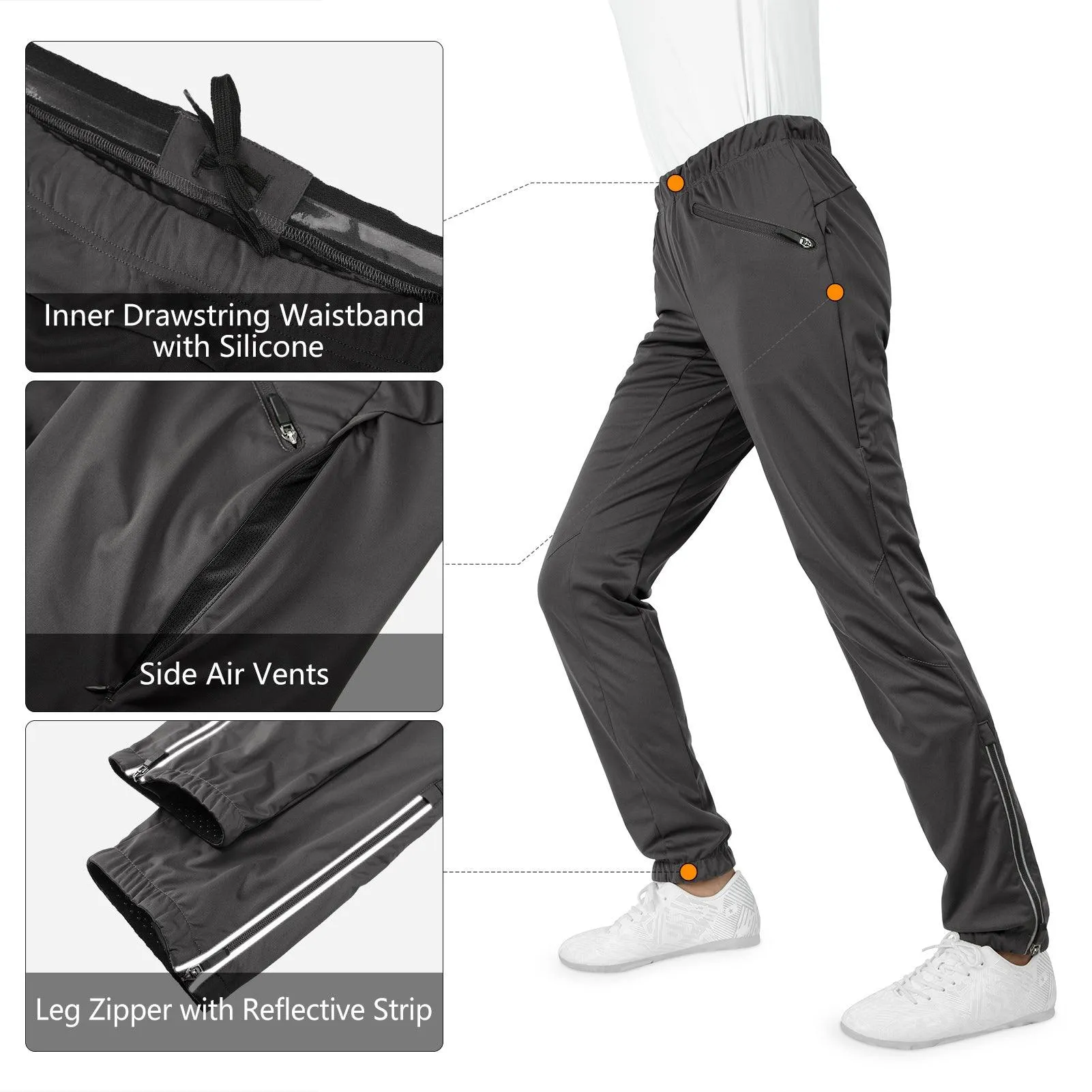 Women's Cycling Pants Mountain Bike Waterproof Windproof Breathable Athletic Sweatpants for Hiking Multi Sports Black