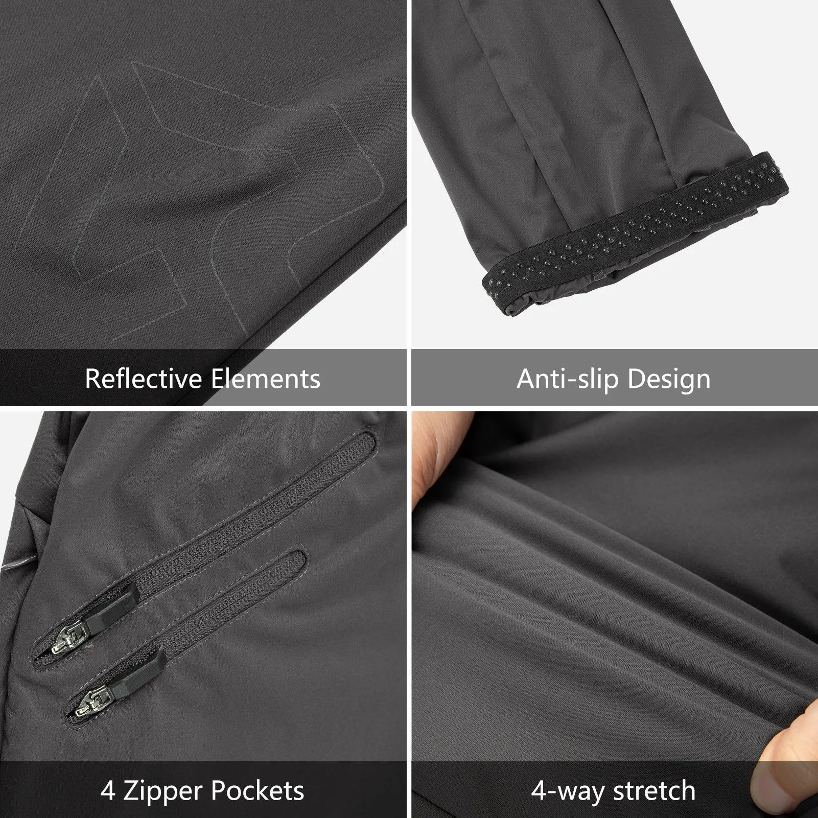 Women's Cycling Pants Mountain Bike Waterproof Windproof Breathable Athletic Sweatpants for Hiking Multi Sports Black