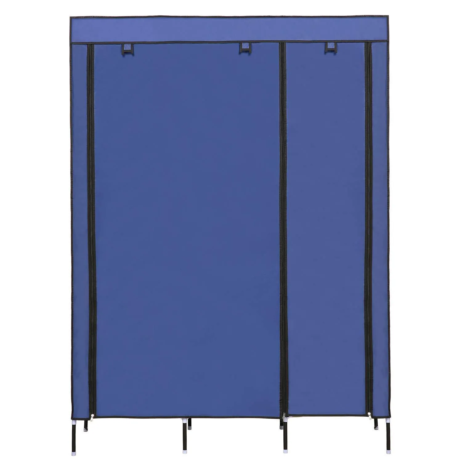 Yiilove Stylish Wardrobe Storage Portable Clothes Closet Organizer with Rollable Wardrobe Curtain for Bedroom to Storage Clothes & Shoes (Blue)