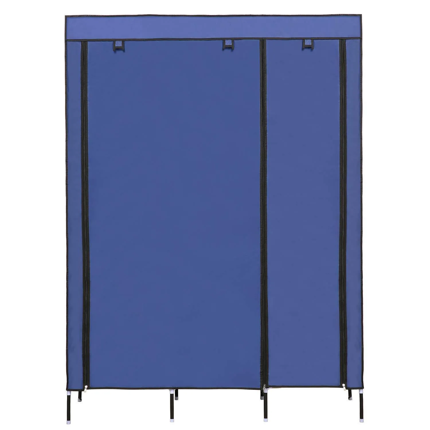 Yiilove Stylish Wardrobe Storage Portable Clothes Closet Organizer with Rollable Wardrobe Curtain for Bedroom to Storage Clothes & Shoes (Blue)