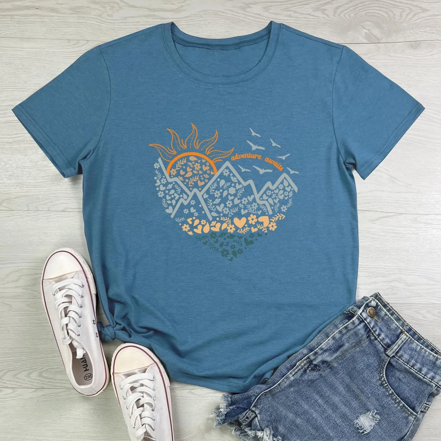 YITAN Women Adventure Tshirt Cute Graphic Tees